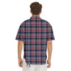 American Plaid Print Pattern Men's Short Sleeve Shirts-grizzshop