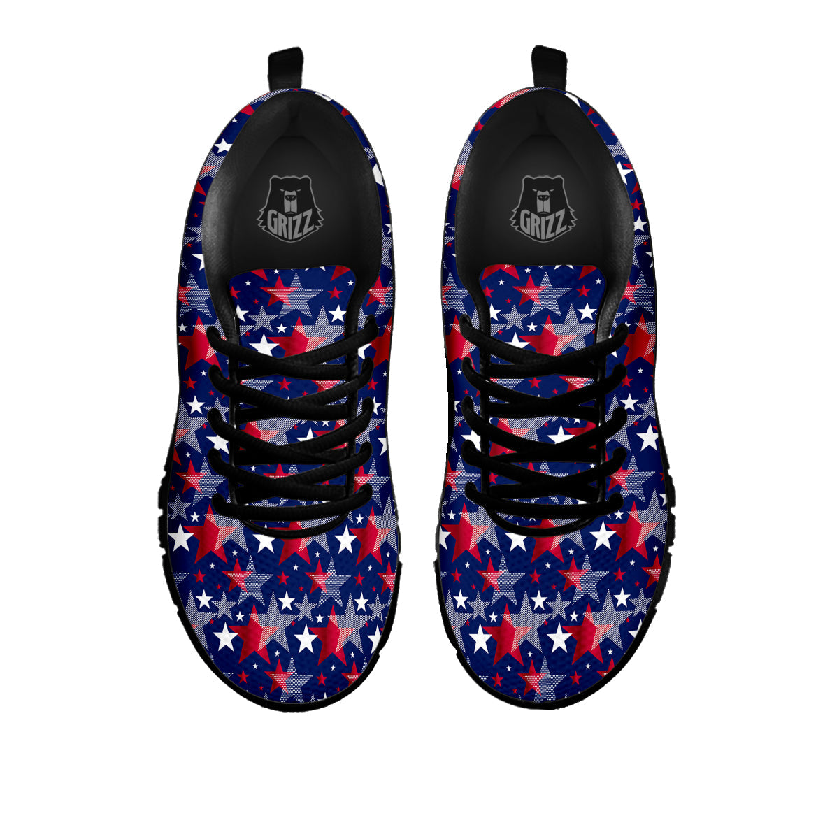 American Star 4th of July Print Pattern Black Sneaker-grizzshop