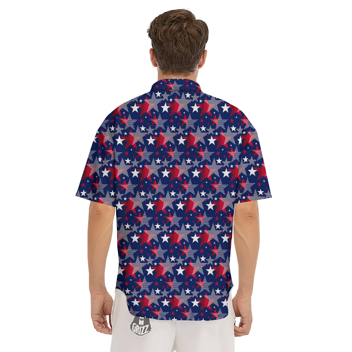 American Star 4th of July Print Pattern Men's Short Sleeve Shirts-grizzshop