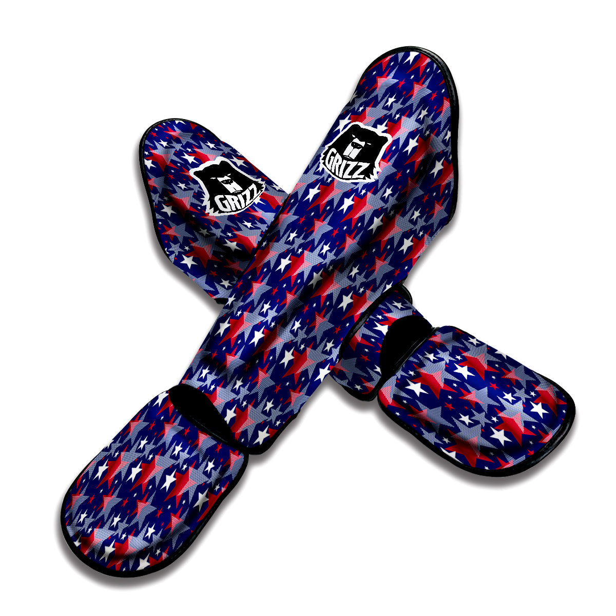 American Star 4th of July Print Pattern Muay Thai Shin Guards-grizzshop