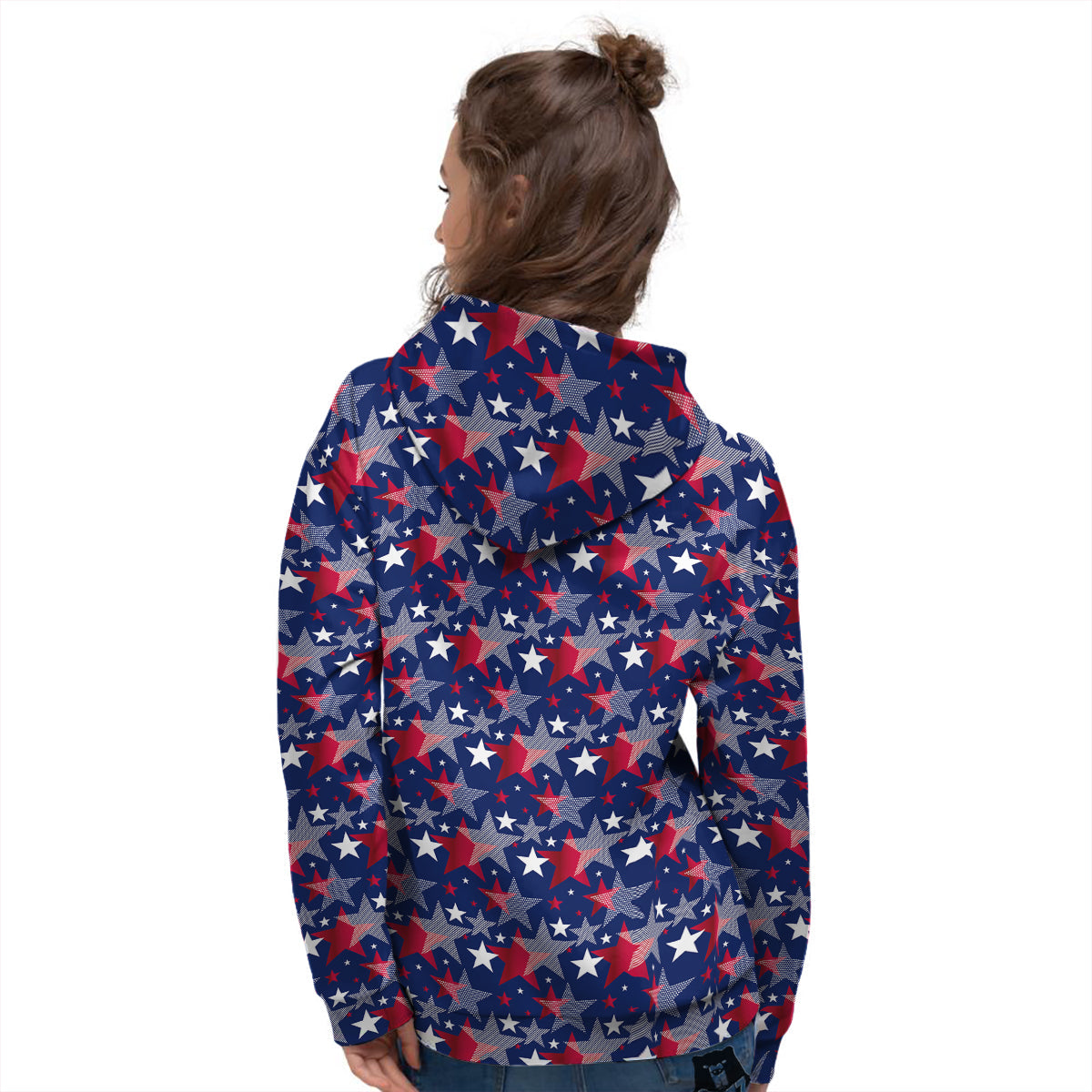 American Star 4th of July Print Pattern Women's Hoodie-grizzshop