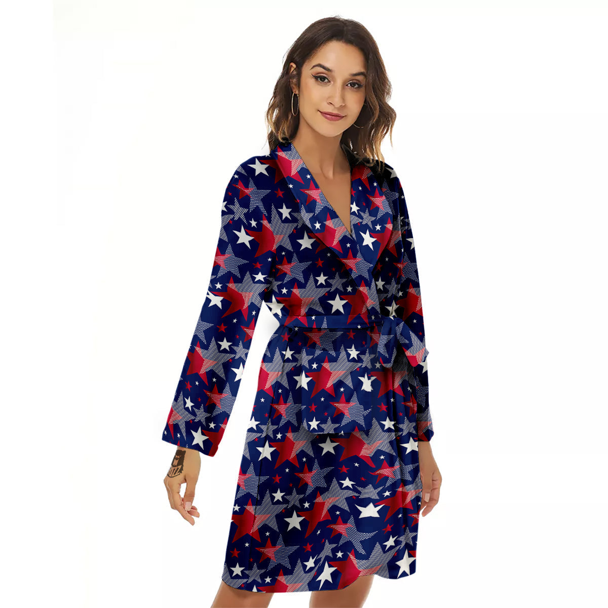 American Star 4th of July Print Pattern Women's Robe-grizzshop