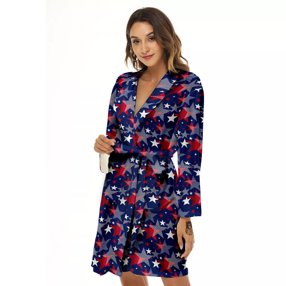 American Star 4th of July Print Pattern Women's Robe-grizzshop