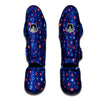 American Star Blue And Red Print Pattern Muay Thai Shin Guards-grizzshop