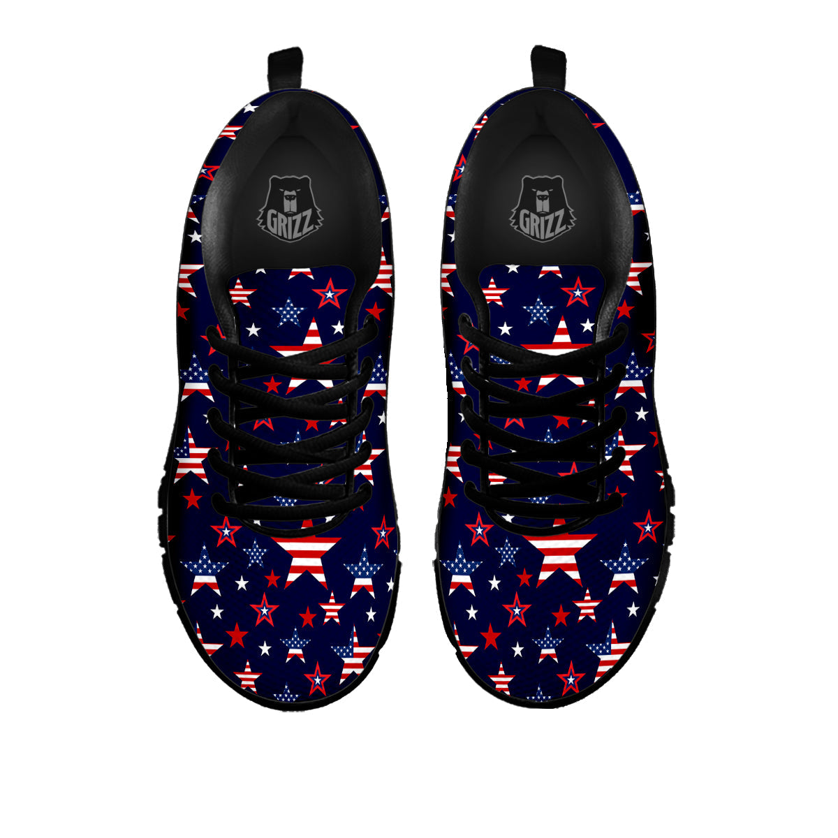 American Star Print Pattern Black Sneaker-grizzshop