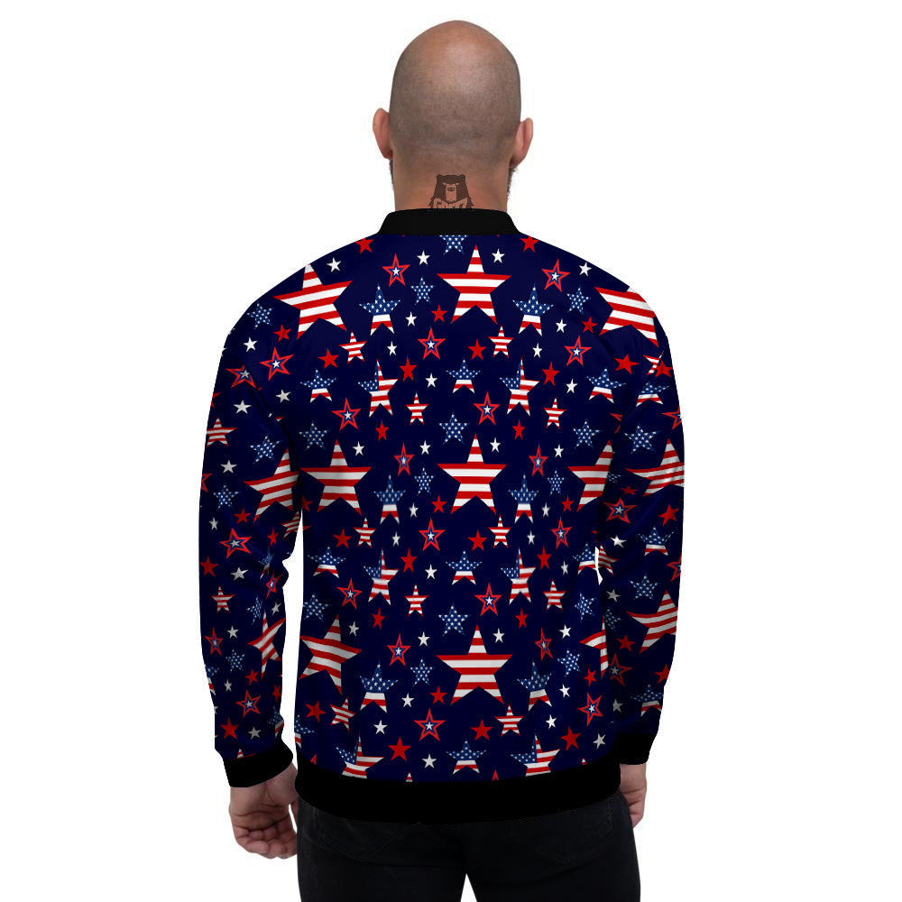 American Star Print Pattern Men's Bomber Jacket-grizzshop