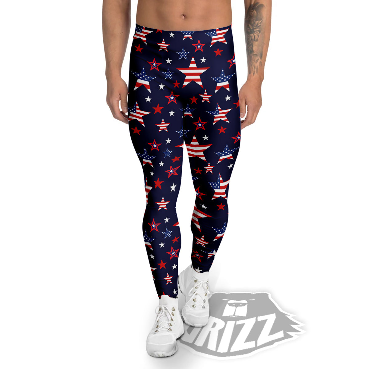 American Star Print Pattern Men's Leggings-grizzshop