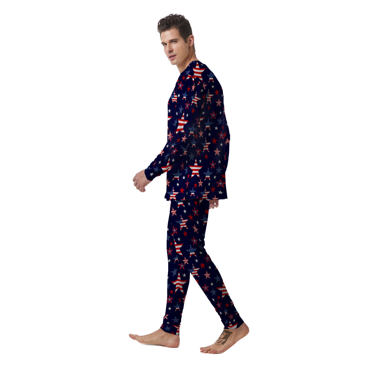 American Star Print Pattern Men's Pajamas-grizzshop