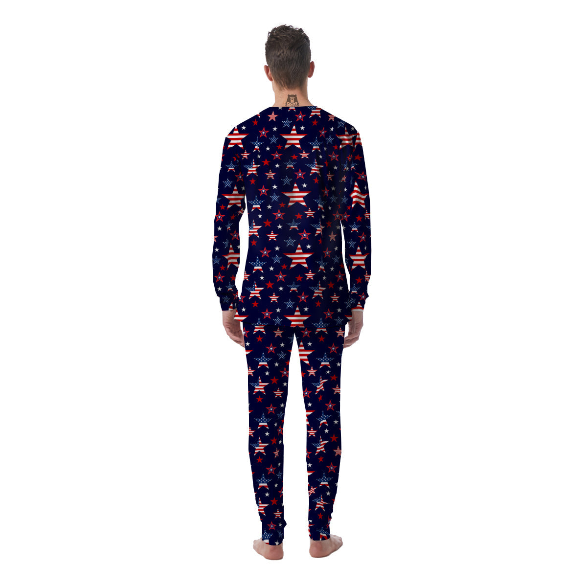 American Star Print Pattern Men's Pajamas-grizzshop