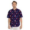 American Star Print Pattern Men's Short Sleeve Shirts-grizzshop