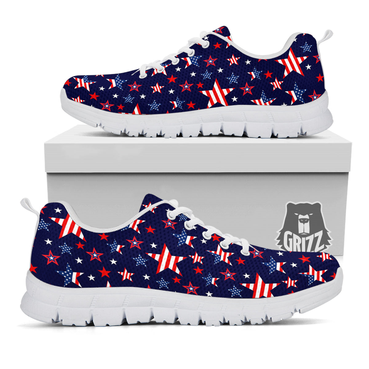 American Star Print Pattern White Sneaker-grizzshop