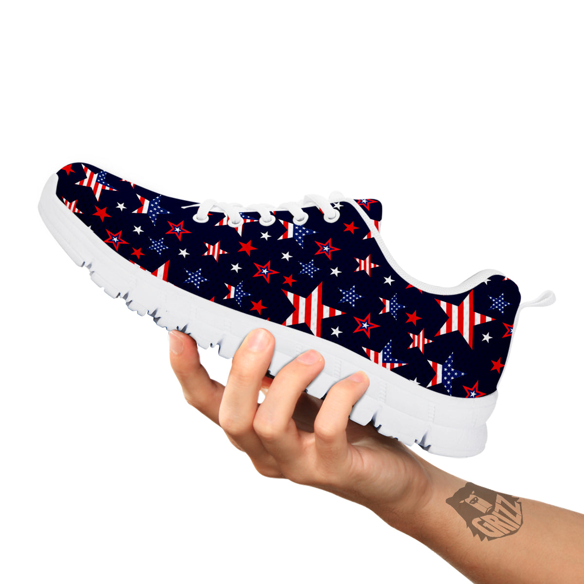 American Star Print Pattern White Sneaker-grizzshop