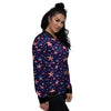 American Star Print Pattern Women's Bomber Jacket-grizzshop