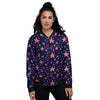 American Star Print Pattern Women's Bomber Jacket-grizzshop