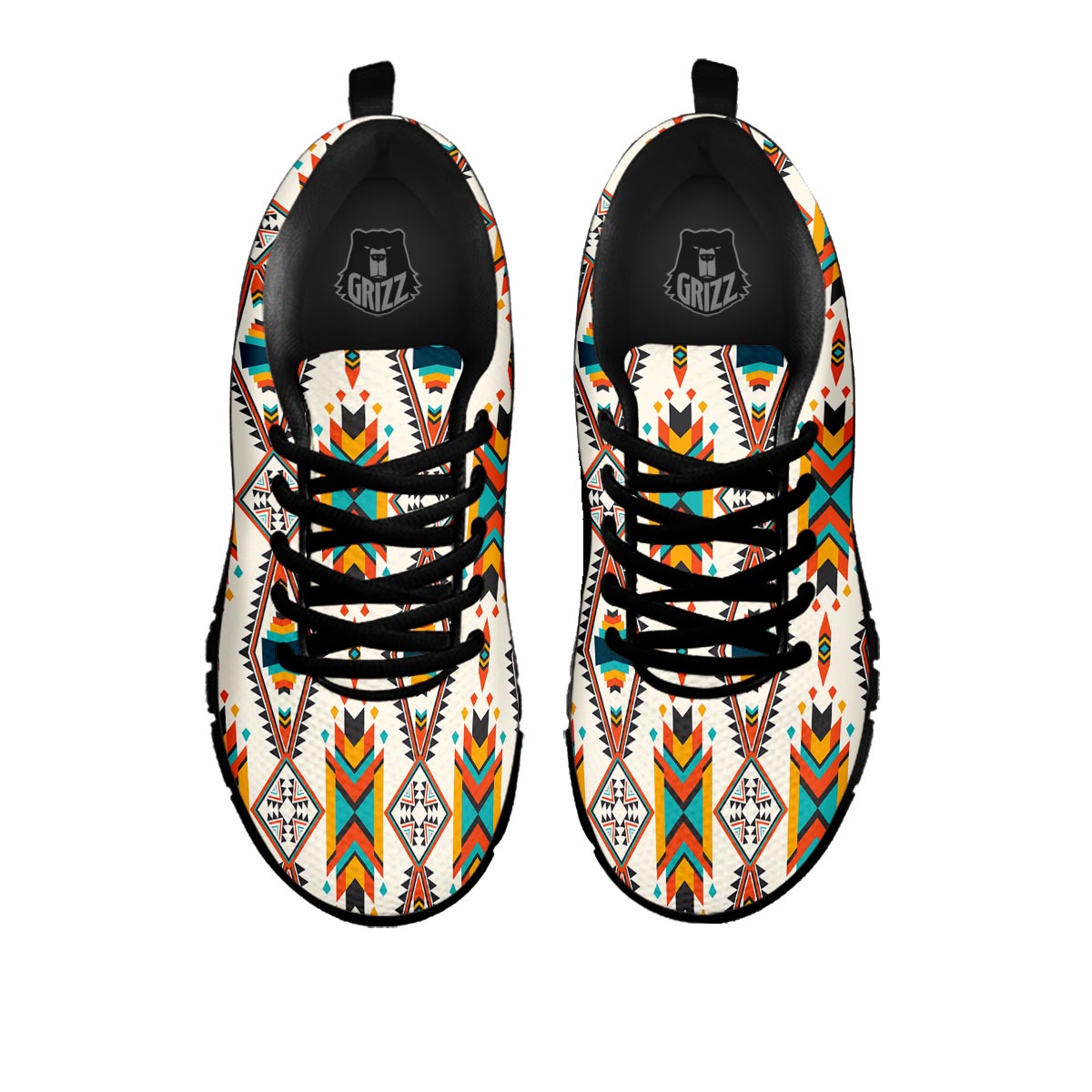 American Tribal Native Print Pattern Black Sneaker-grizzshop