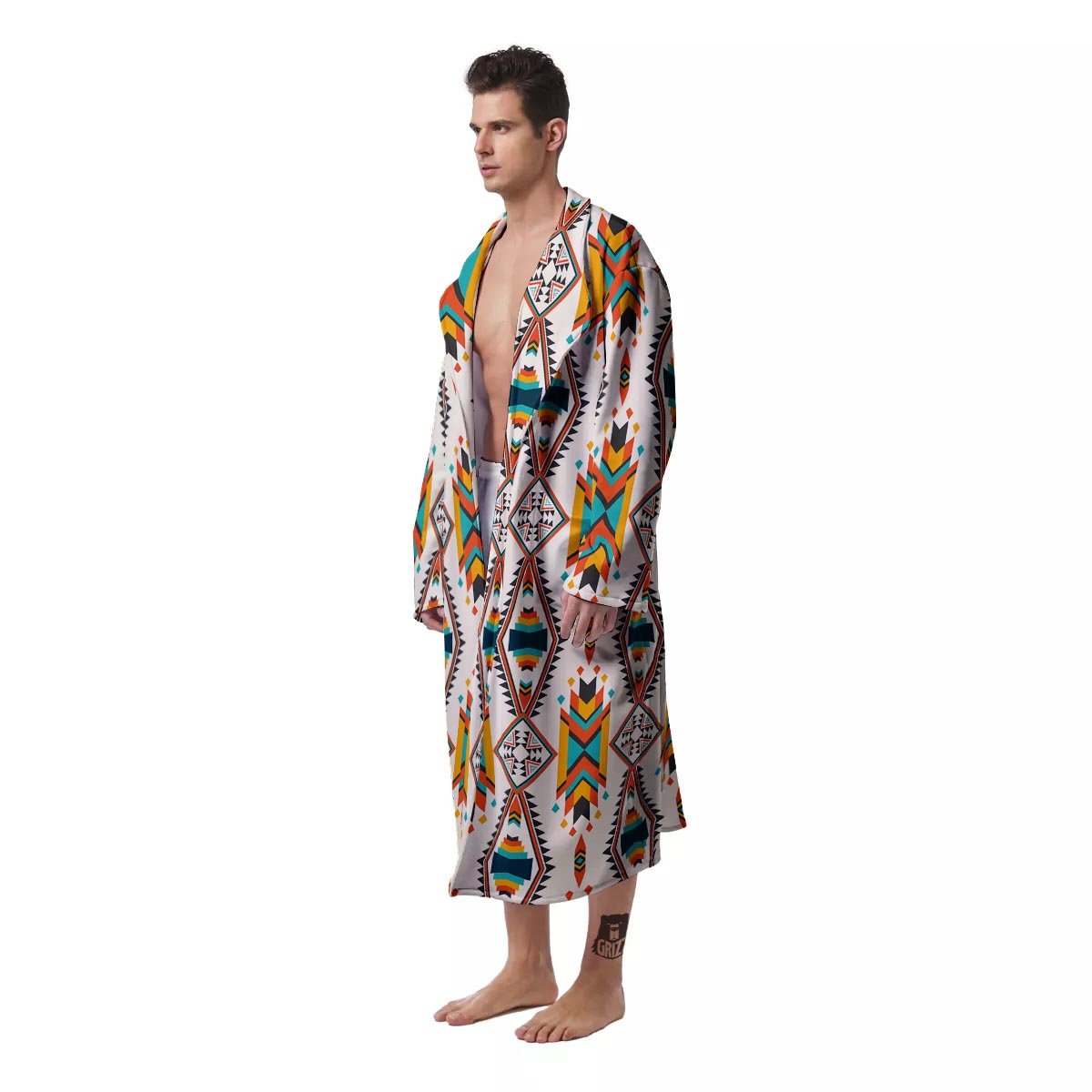 American Tribal Native Print Pattern Men's Robe-grizzshop
