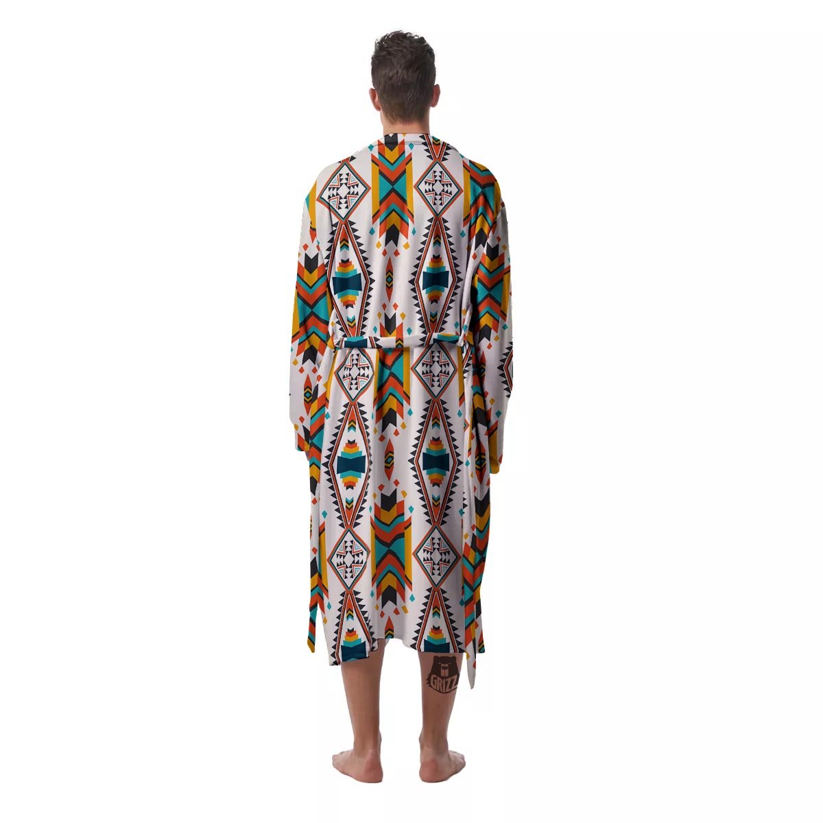 American Tribal Native Print Pattern Men's Robe-grizzshop