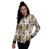 American Tribal Native Print Pattern Women's Bomber Jacket-grizzshop