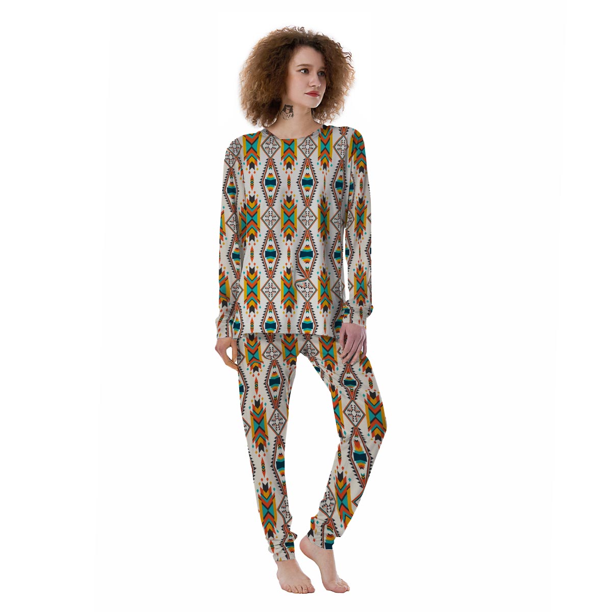 American Tribal Native Print Pattern Women's Pajamas-grizzshop