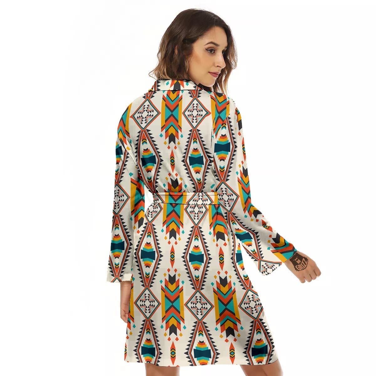 American Tribal Native Print Pattern Women's Robe-grizzshop