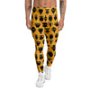 Amphora Black And Yellow Print Pattern Men's Leggings-grizzshop