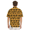 Amphora Black And Yellow Print Pattern Men's Short Sleeve Shirts-grizzshop