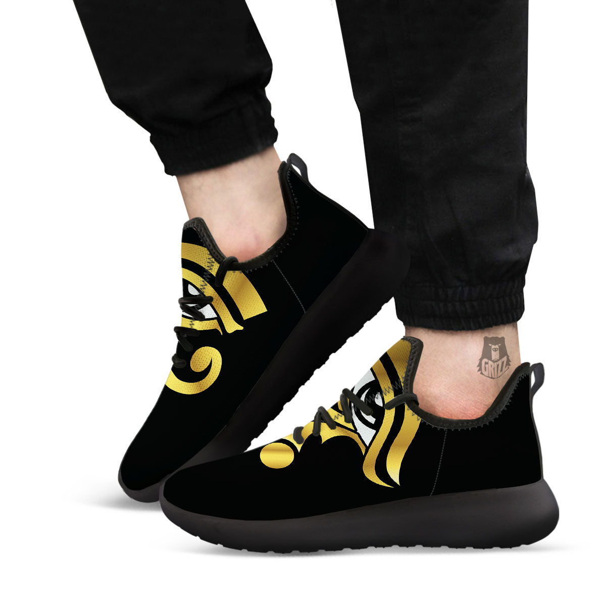 Amulet Eye Of Horus Print Black Athletic Shoes-grizzshop