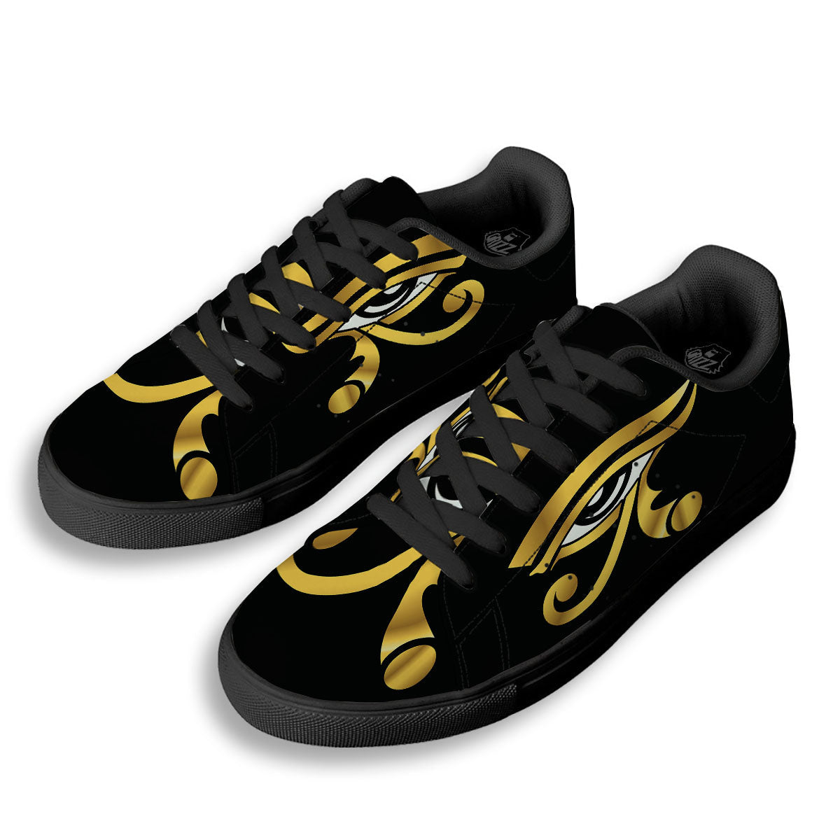 Amulet Eye Of Horus Print Black Low Top Sneakers-grizzshop