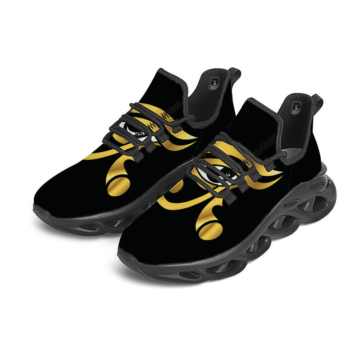 Amulet Eye Of Horus Print Black Running Shoes-grizzshop
