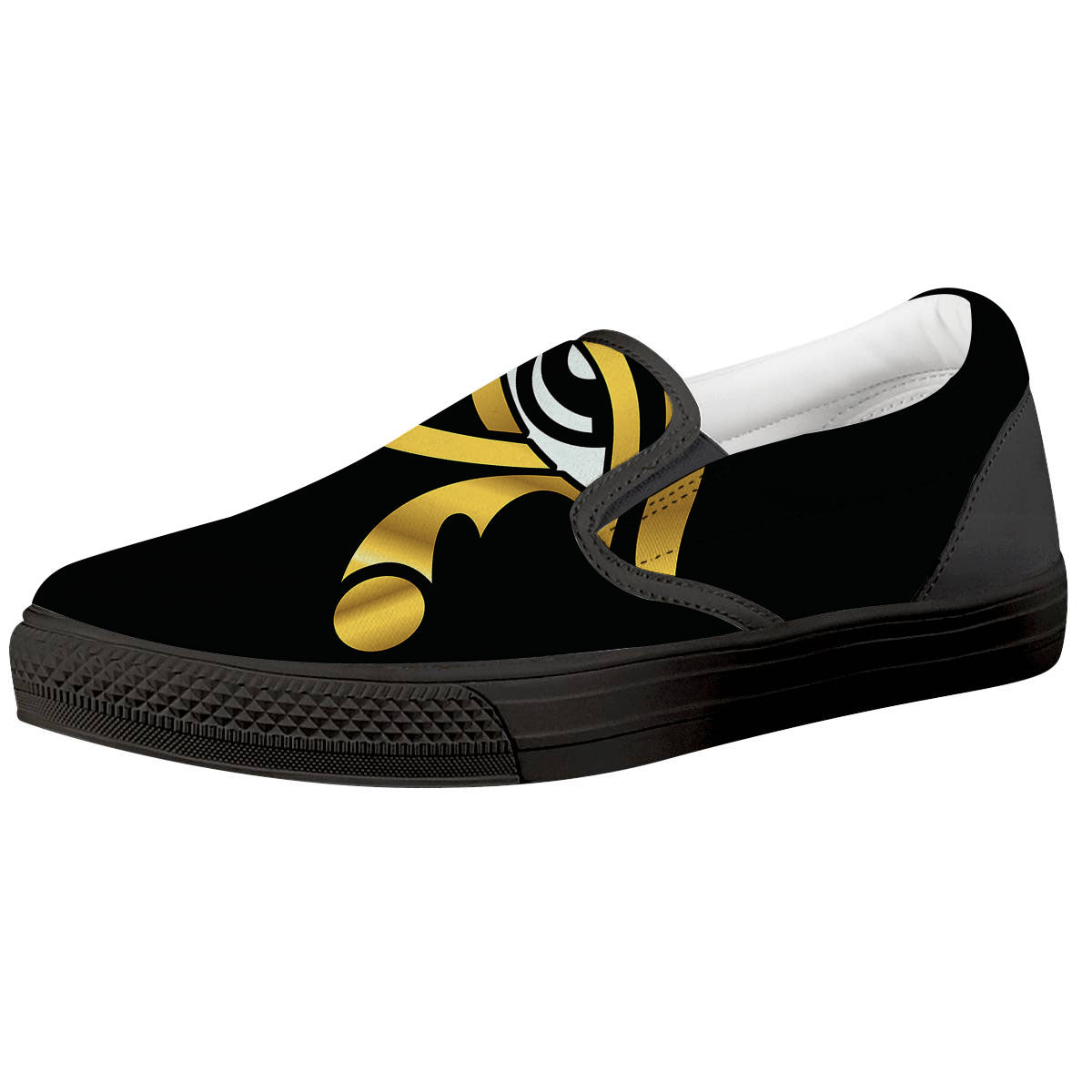 Amulet Eye Of Horus Print Black Slip On Shoes-grizzshop