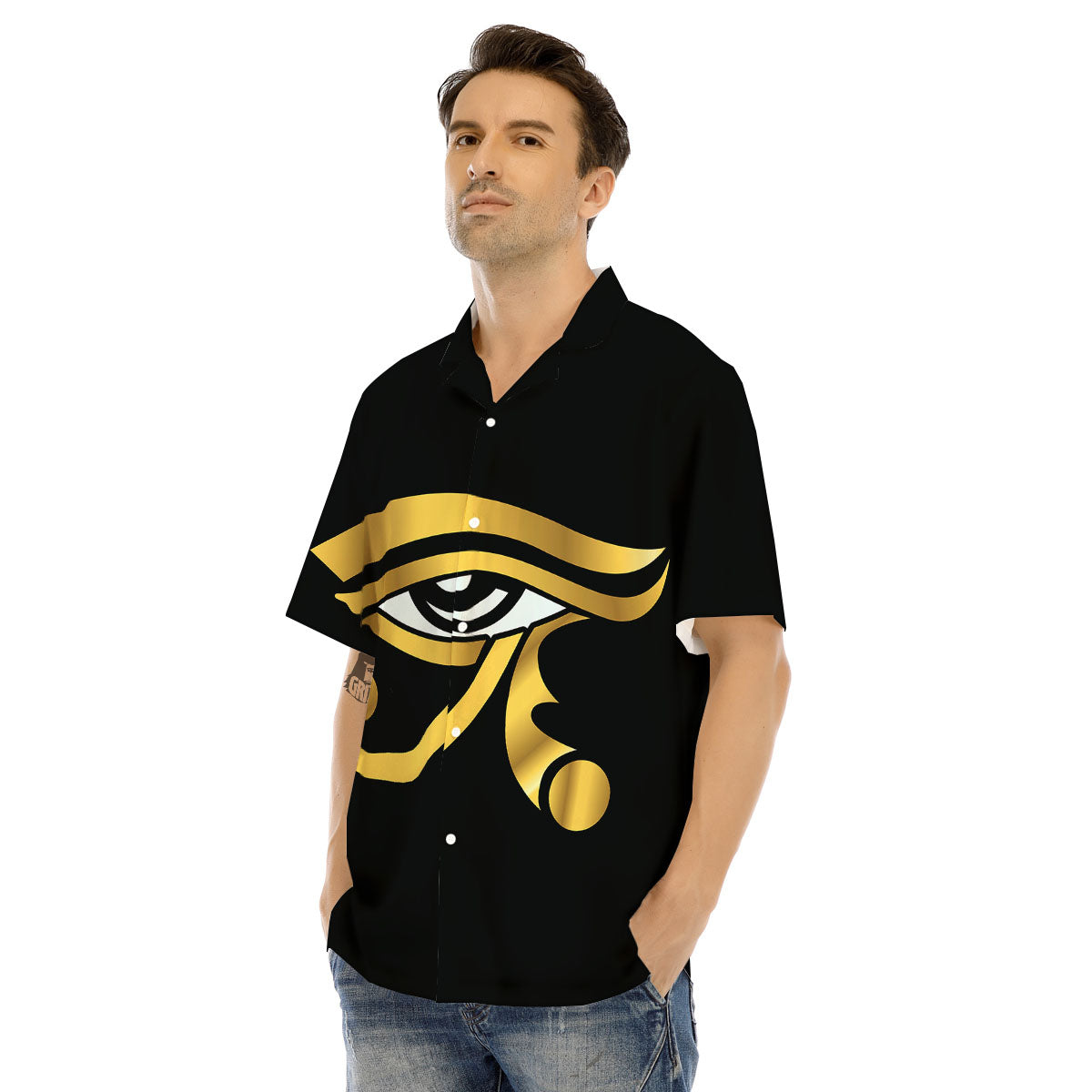 Amulet Eye Of Horus Print Men's Hawaiian Shirt-grizzshop
