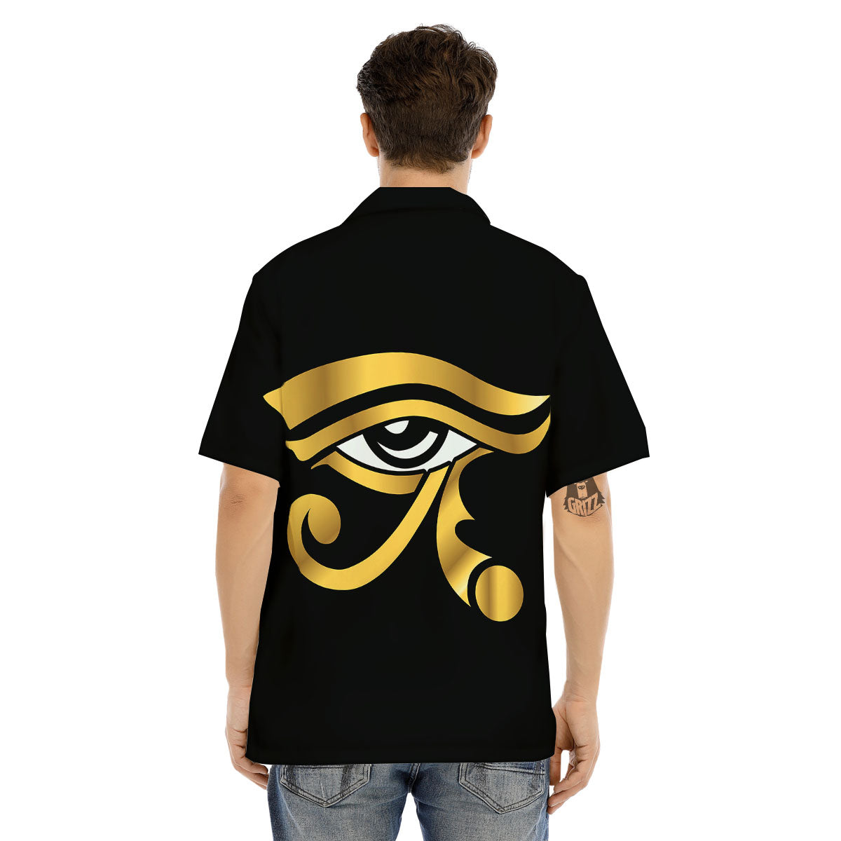 Amulet Eye Of Horus Print Men's Hawaiian Shirt-grizzshop