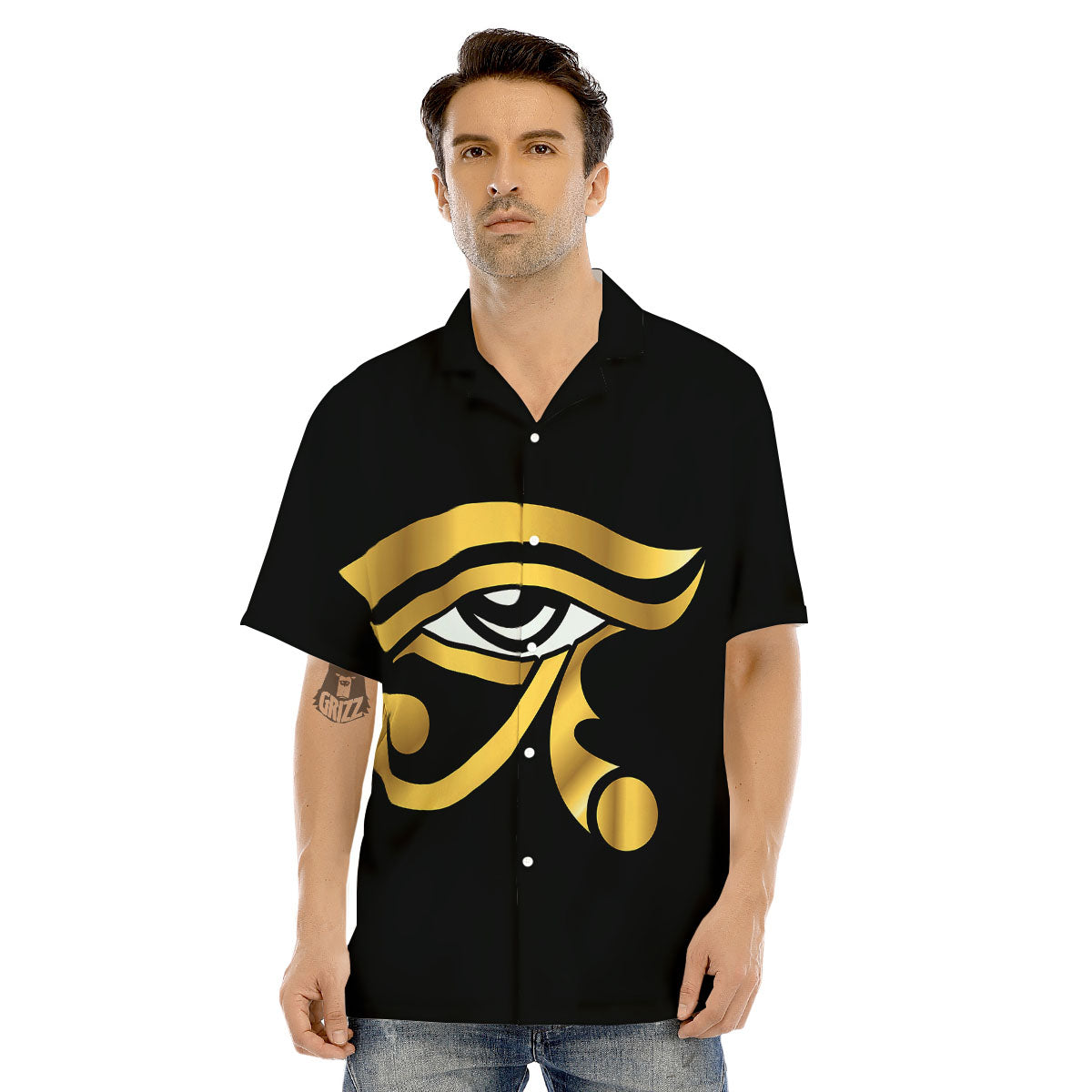Amulet Eye Of Horus Print Men's Hawaiian Shirt-grizzshop