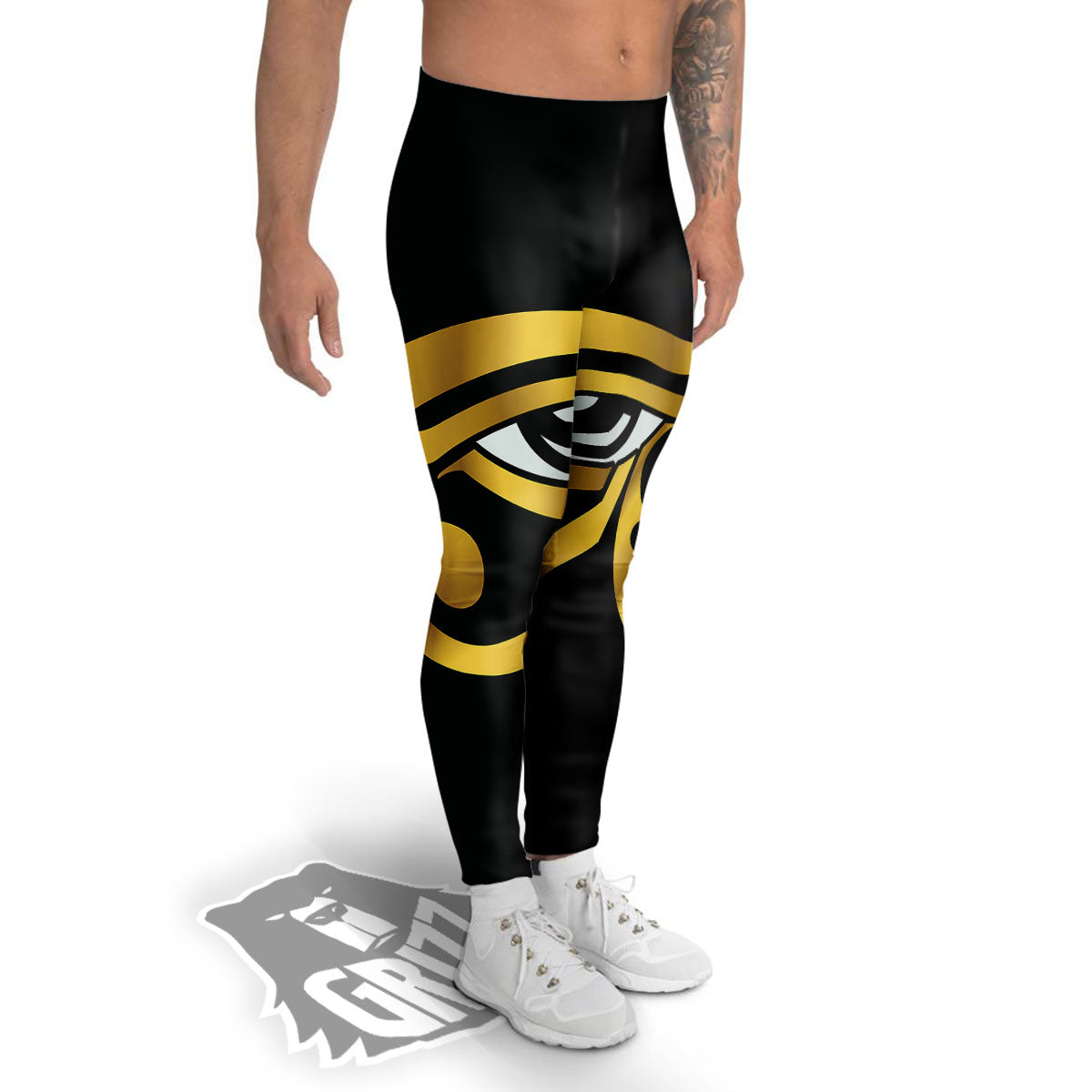 Amulet Eye Of Horus Print Men's Leggings-grizzshop