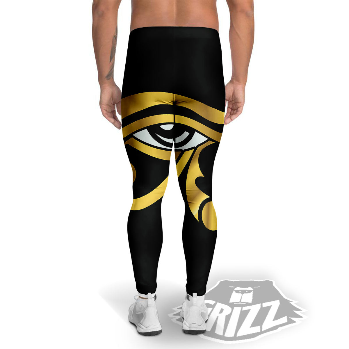 Amulet Eye Of Horus Print Men's Leggings-grizzshop