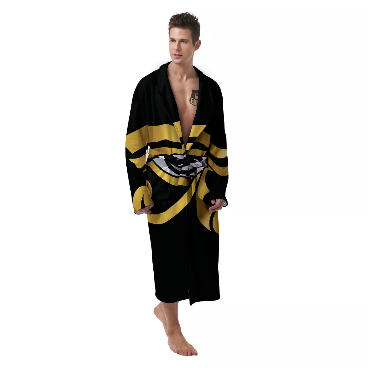 Amulet Eye Of Horus Print Men's Robe-grizzshop