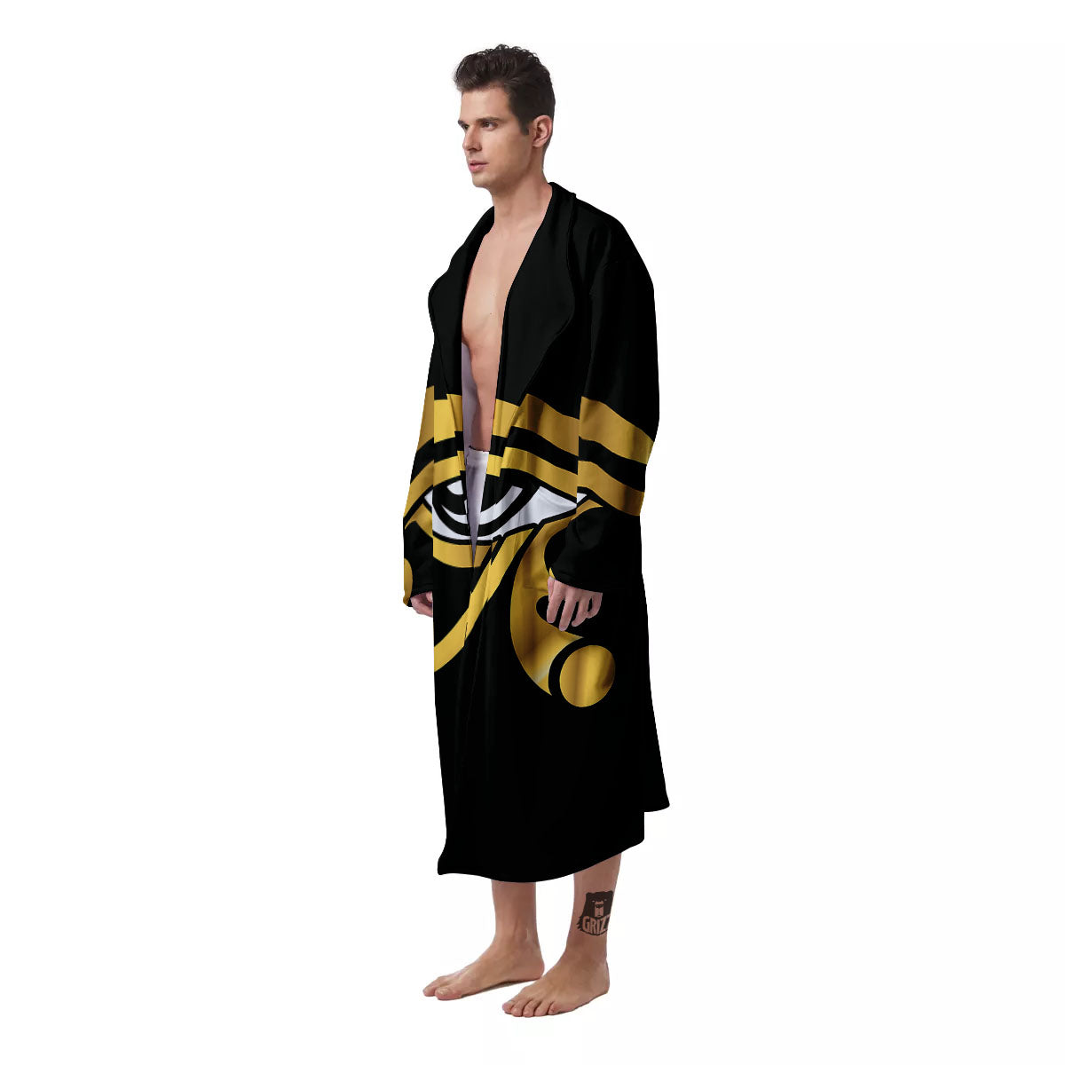 Amulet Eye Of Horus Print Men's Robe-grizzshop