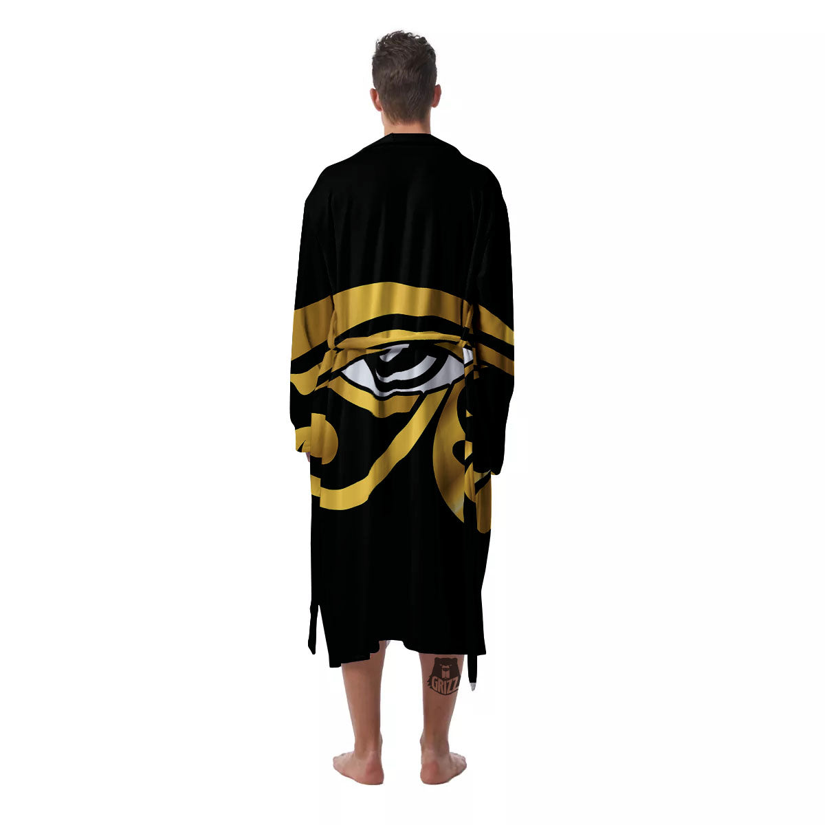 Amulet Eye Of Horus Print Men's Robe-grizzshop