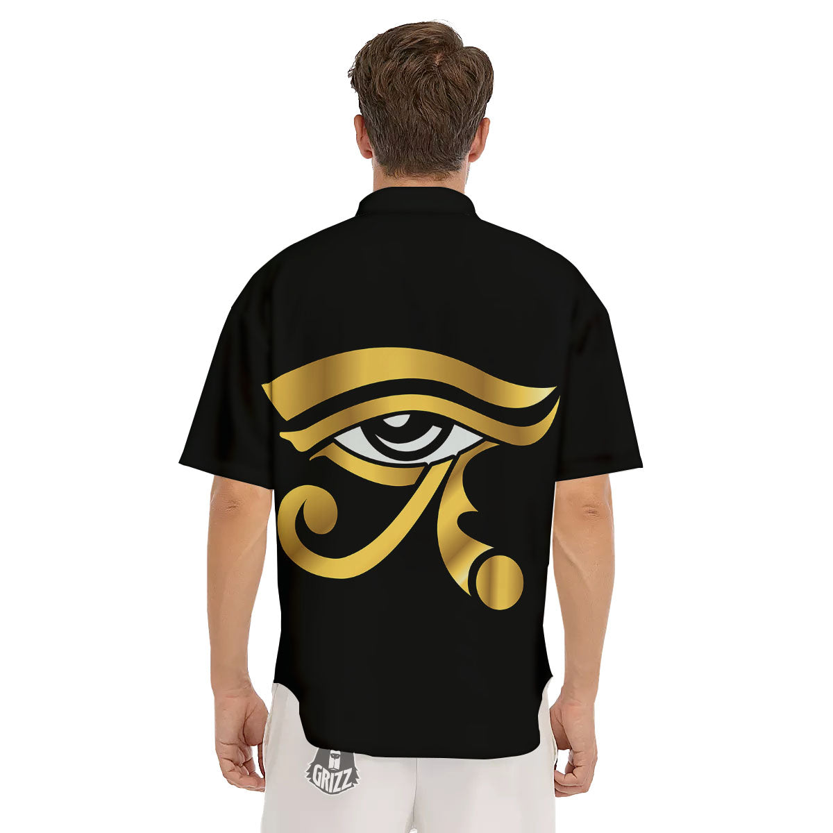 Amulet Eye Of Horus Print Men's Short Sleeve Shirts-grizzshop