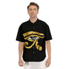 Amulet Eye Of Horus Print Men's Short Sleeve Shirts-grizzshop