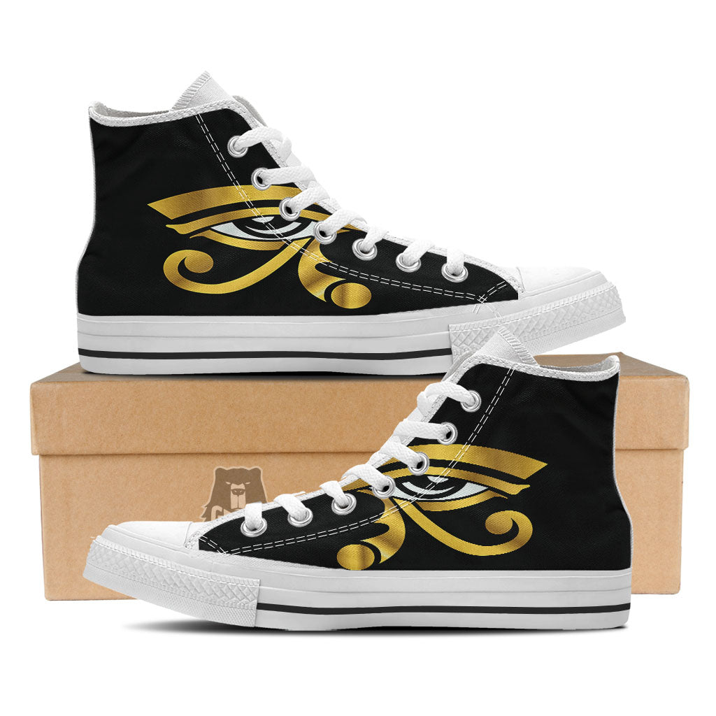 Amulet Eye Of Horus Print White High Top Shoes-grizzshop