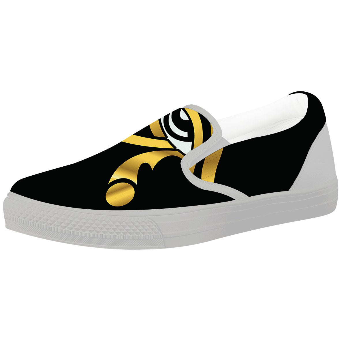 Amulet Eye Of Horus Print White Slip On Shoes-grizzshop