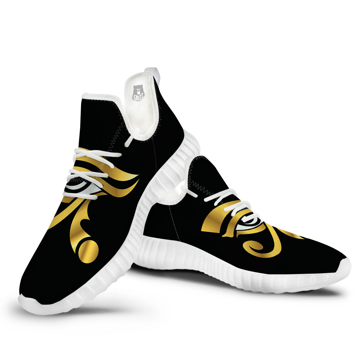 Amulet Eye Of Horus Print White Walking Shoes-grizzshop