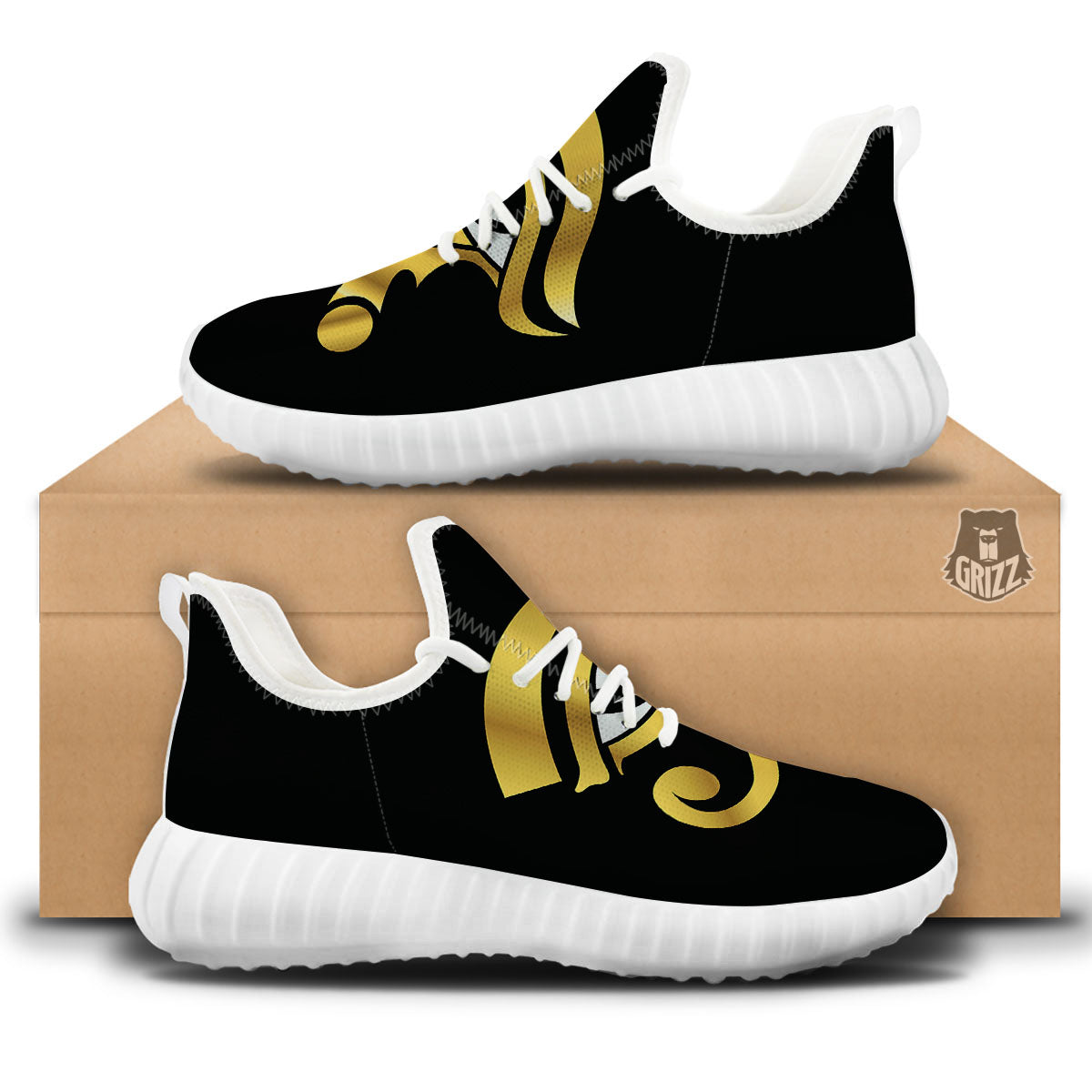 Amulet Eye Of Horus Print White Walking Shoes-grizzshop