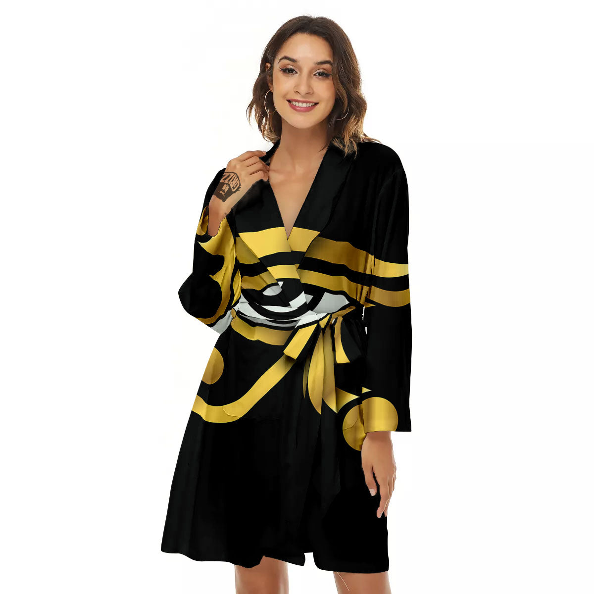 Amulet Eye Of Horus Print Women's Robe-grizzshop