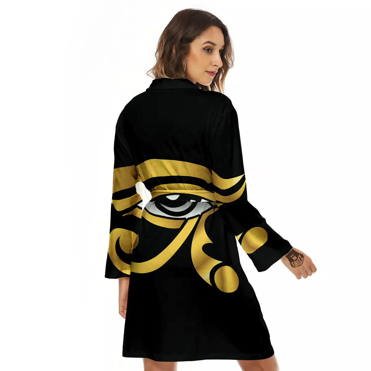 Amulet Eye Of Horus Print Women's Robe-grizzshop
