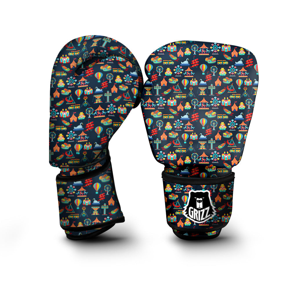 Amusement Park Colorful Print Pattern Boxing Gloves-grizzshop