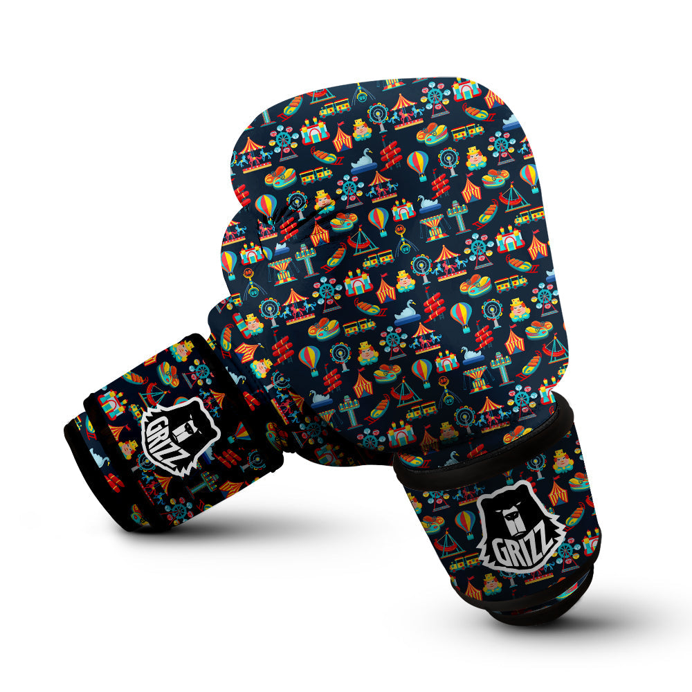 Amusement Park Colorful Print Pattern Boxing Gloves-grizzshop