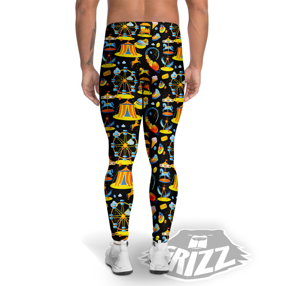 Amusement Park Entertainment Print Pattern Men's Leggings-grizzshop