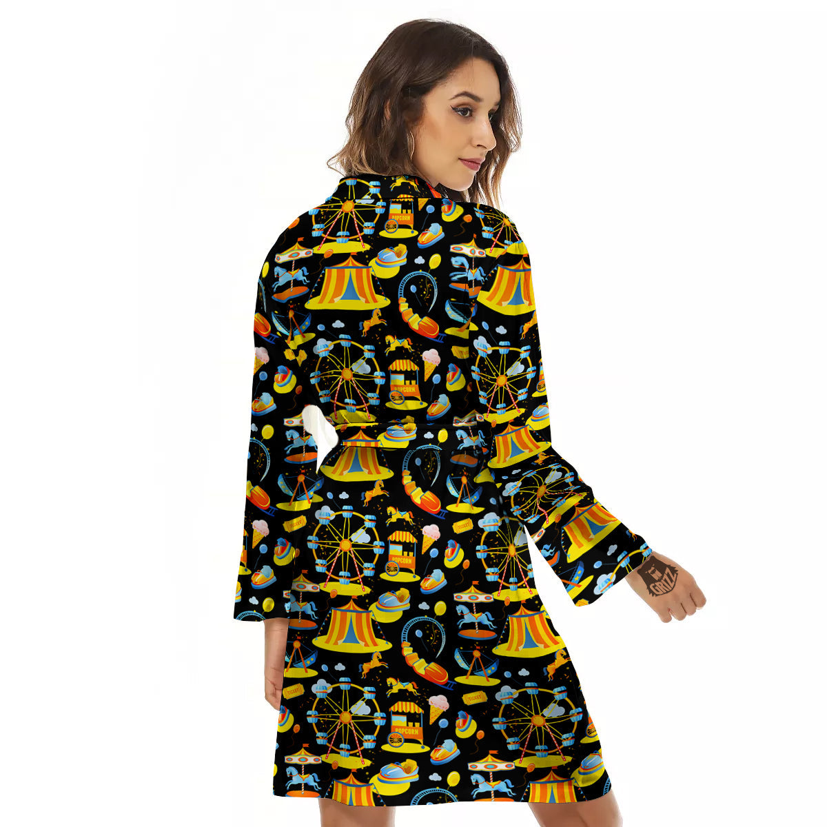 Amusement Park Entertainment Print Pattern Women's Robe-grizzshop